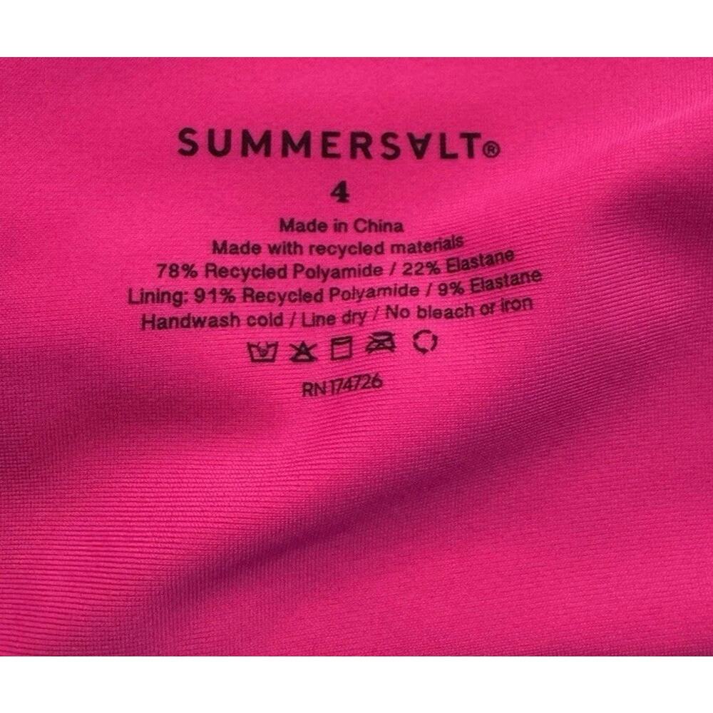 Summersalt The Sidestroke One Shoulder Bikini Top Pink Red - Picture 4 of 5